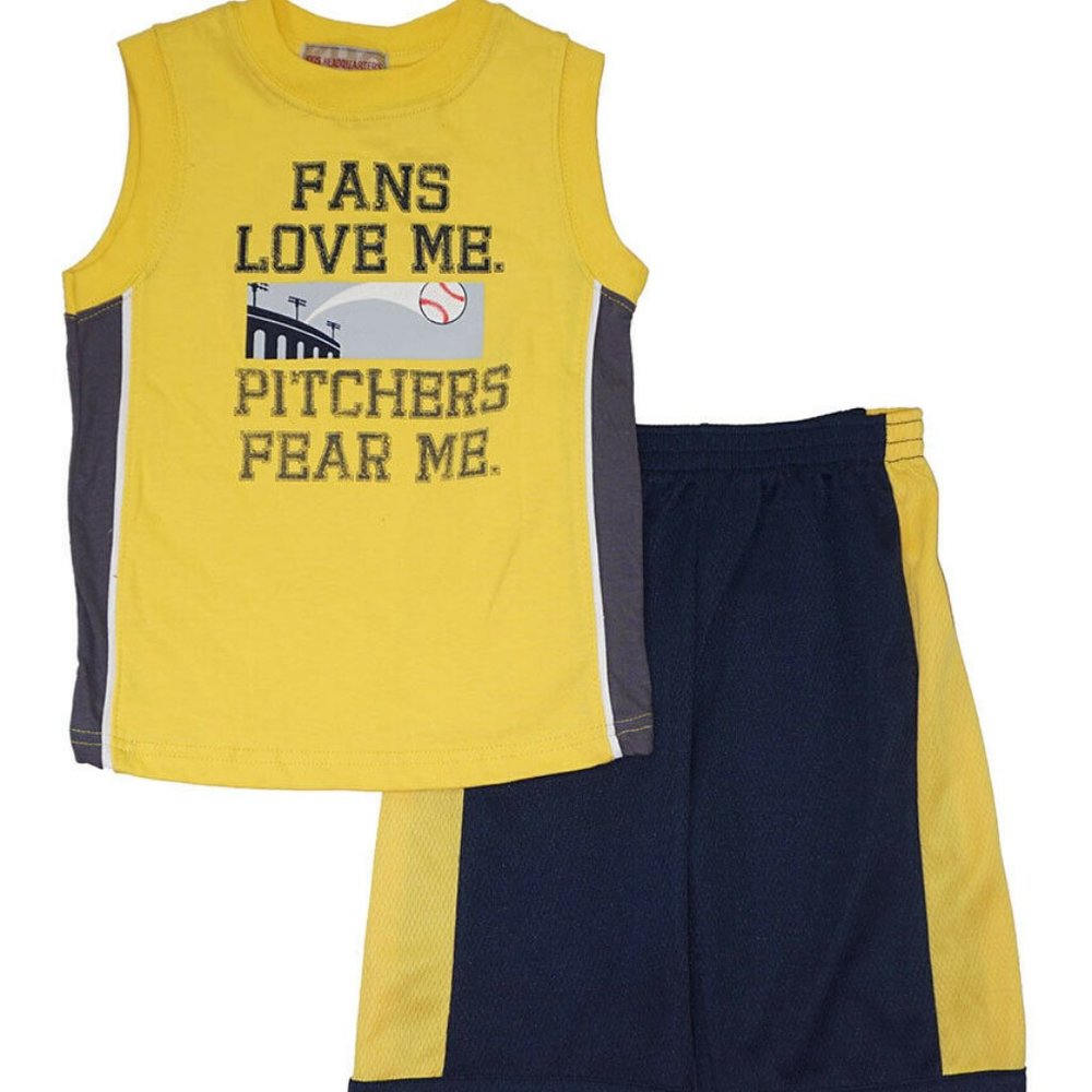 Kids Headquarters Toddler Boys Yellow Tank Top 2pc